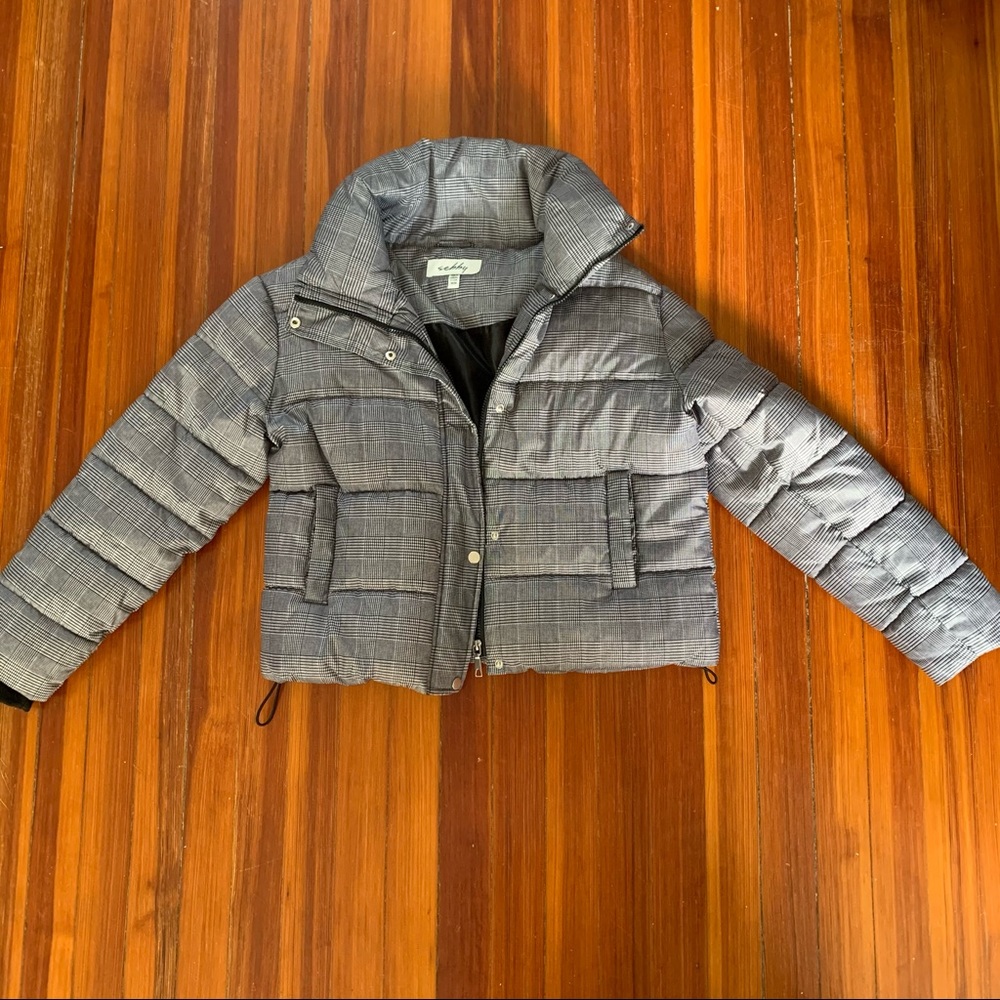 Sebby Cropped Plaid Puffer Jacket
